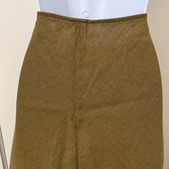 Eileen Fisher Olive Green Midi Skirt - Picture 7 of 15